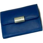 Himmelblaue Branco Mini Geldbörsen aus Rindsleder für Damen klein 