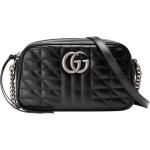 Schwarze Gucci Marmont Damenschultertaschen & Damenshoulderbags mit Reißverschluss mit Innentaschen Klein 