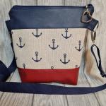 Rote Motiv Maritime Kleine Handtaschen aus Baumwolle Klein 