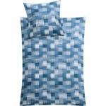 Reduzierte Blaue Kleine Wolke Baumwollbettwäsche mit Reißverschluss aus Mako-Satin 155x220 