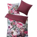 Rote Blumenmuster Kleine Wolke Bettwäsche Sets & Bettwäsche Garnituren aus Mako-Satin 155x220 2-teilig 