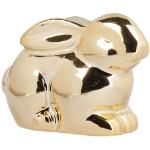 Goldene Mica Decorations Osterhasen mit Tiermotiv glänzend aus Keramik 