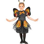 Orange Schmetterling-Kostüme aus Polyester für Kinder Größe 140 