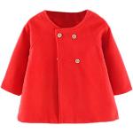 Rote Kinderjeansjacken mit Knopf aus Denim für Mädchen für den für den Winter 