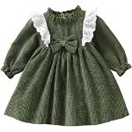 Reduzierte Grüne Kinderrüschenkleider aus Cord für Babys für den für den Herbst 