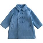 Blaue Elegante Kindertrenchcoats aus Wolle für Mädchen 