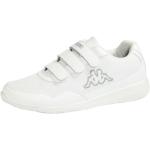 Weiße Unifarbene Kappa Low Sneaker mit Klettverschluss aus Mesh Atmungsaktiv für Herren Übergrößen mit Absatzhöhe 3cm bis 5cm 