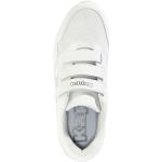 Weiße Kappa Low Sneaker mit Klettverschluss aus Mesh für Kinder mit Absatzhöhe 3cm bis 5cm 