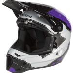 Klim F3 Verge Motocross Helm, schwarz-lila-silber, Größe L