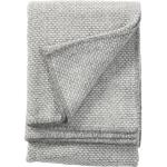 Hellgraue Klippan Domino Decken aus Wolle 130x180 