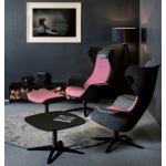 Pinke Klöber Lounge Sessel aus Leder gepolstert 