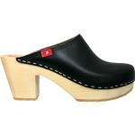 Schwarze Sexy Nachhaltige High Heels & Stiletto-Pumps aus Leder leicht für Damen Größe 39 mit Absatzhöhe 7cm bis 9cm 