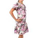 Rosa Bestickte Casual Kurzärmelige Midi Rundhals-Ausschnitt Basic-Kleider für Kinder aus Baumwolle für Mädchen Größe 158 für den für den Sommer 