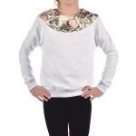 Weiße Motiv Casual Langärmelige Rundhals-Ausschnitt Kindersweatshirts aus Baumwolle für Mädchen Größe 146 