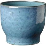 Blaue 13 cm Knabstrup Runde Übertöpfe 13 cm aus Keramik 