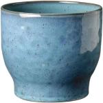 Blaue 16 cm Knabstrup Runde Übertöpfe 16 cm aus Keramik 