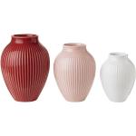 Rosa Skandinavische Knabstrup Vasensets aus Keramik 3-teilig 