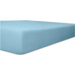 Kneer Exclusiv Stretch Spannbetttuch für hohe Matratzen & Wasserbetten Qualität 93 Farbe blau 90-100x190-220 cm