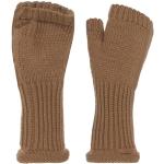 Kamelbraune Knit Factory Fingerlose Handschuhe & Halbfinger-Handschuhe mit Cutwork für Damen Einheitsgröße für den für den Winter 
