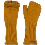 Ockerfarbene Knit Factory Fingerlose Handschuhe & Halbfinger-Handschuhe mit Cutwork für Damen Einheitsgröße für den für den Winter 