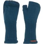 Petrolfarbene Knit Factory Fingerlose Handschuhe & Halbfinger-Handschuhe mit Cutwork für Damen Einheitsgröße für den für den Winter 