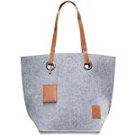 Knit Factory - Tess Shopper - Große Shopper Tasche für Damen - Schultertasche aus Dicken Filz - 50x40 cm - Hochwertige Qualität - Grau