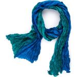 Blaue Crinkle-Schals aus Seide für Damen Größe XXL 