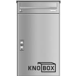 KNOBLOCH KNOBOX 5 Paketkasten mit einem Briefkasten, 56 Liter freistehend zum Aufschrauben RAL 9006 - silber