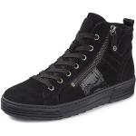 Schwarze Gabor High Top Sneaker & Sneaker Boots mit Reißverschluss in Schmalweite aus Leder für Damen 
