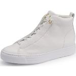 Weiße Paul Green High Top Sneaker & Sneaker Boots mit Reißverschluss in Schmalweite aus Frottee für Damen 