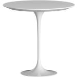 Knoll International Saarinen Beistelltisch rund, Tischplatte: Laminat weiß, Durchmesser: 51 cm, Gestell: weiß
