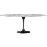 Knoll International Saarinen Esstisch oval, Tischplatte: Marmor Arabescato, Maße: 198 x 121 cm, Gestell: schwarz