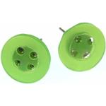 Grüne Miniblings Kunststoffohrstecker handgemacht für Herren zum Schulanfang 