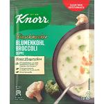 KNORR Feinschmecker Blumenkohl Broccoli Suppe leckere Gemüsesuppe mit Gemüse und Kräutern aus nachhaltigem Anbau, 48 g (13er Pack)