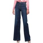 Kocca, Ausgestellte High-Waist-Jeans mit Knopfdetail Blue, Damen, Größe: 2XL