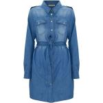 Blaue Kocca Shirtkleider ohne Verschluss aus Baumwollmischung für Damen Größe S 