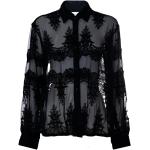 Schwarze Bestickte Elegante Kocca Transparente Blusen & durchsichtige Blusen durchsichtig für Damen Größe L 