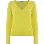 Reduzierte Gelbe Langärmelige Kocca V-Ausschnitt Angora-Pullover aus Wolle für Damen Größe M 