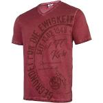 Dunkelrote 1. FC Köln V-Ausschnitt T-Shirts mit Köln-Motiv aus Baumwolle Größe M 