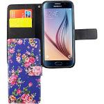 Violette Blumenmuster Samsung Galaxy S6 Cases Art: Flip Cases mit Bildern aus Silikon 