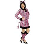 Pinke Animal-Print Leopardenkostüme für Damen 