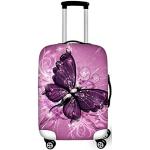 Pinke Kofferschutzhüllen mit Insekten-Motiv mit Reißverschluss aus Polyester 