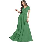 Koh Koh® Damen Elegant Maxikleid Flügelärmel Crossover Cocktail Langes Kleid, Farbe Minze Grün, Größe L/Large (2)