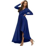 koh koh Damen Langen €rmeln asymmetrisch Drapierung durchhauen Maxi-Kleid - Größe XXXXL - Sapphire Blau (3)