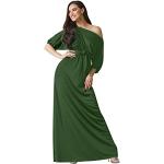 Koh Koh® Damen Schulterfreies Maxikleid Cocktail Abend Elegantes Langes Dress, Farbe Olivgrün, Größe L/Large (1)