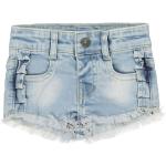Reduzierte Hellblaue Koko Noko Jeans Shorts für Kinder mit Reißverschluss aus Baumwolle für Mädchen Größe 98 