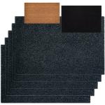 Kokosmatte 5er Set Türvorleger Schmutzfangmatte Fußmatte Fußabtreter einfarbig für Haustür 3 Farben : 80 x 100 cm grau 4251633135393
