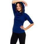 Blaue Elegante 3/4-ärmelige Nachhaltige Shirtkleider aus Baumwolle für Damen Größe XS 