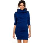 Blaue Elegante 3/4-ärmelige Nachhaltige Shirtkleider aus Baumwolle für Damen Größe XL 