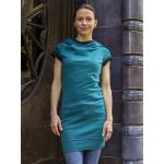 Grüne Kurzärmelige Nachhaltige Strickkleider aus Baumwolle mit Kapuze für Damen Größe S 